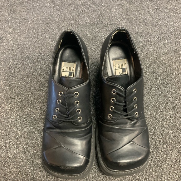 Vintage soho chunky platform block heels - Picture 2 of 6